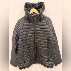 Pajar Canada Hooded Puffer Jacket Womens L Black Quilted Lightweight Coat